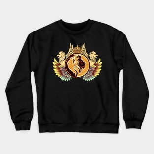Wonderful lion head with wings and crown Crewneck Sweatshirt